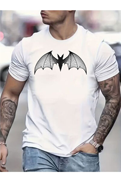 CLASSY.MODA Ανδρικό μπλουζάκι μονόπλευρο - Λευκό μπλουζάκι με κοντό μανίκι με λαιμόκοψη