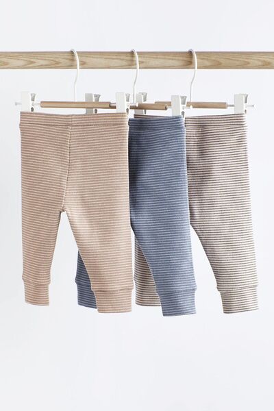 Next Baby Cotton Blue Gray Striped 3Piece Tracksuit Bottoms