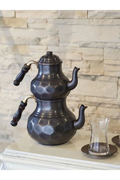 Bakır Concept Bakır Çaydanlık Petekli Model Oksitli Renk