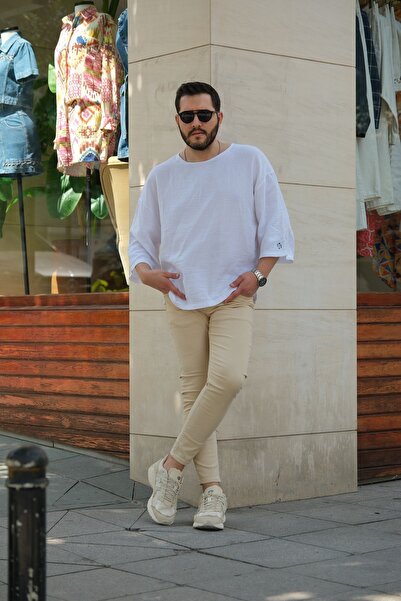 RAMFASHİON Skinny Bej Rengi Pantolon