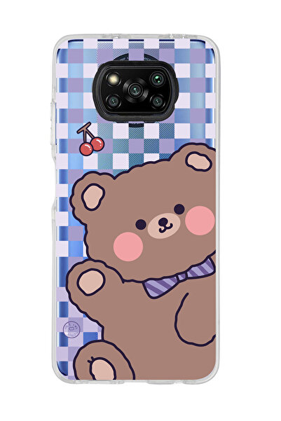 SUPER FRAME Poco X3 PRO / X3 NFC Uyumlu Sevimli Ayıcık Tasarımlı Şeffaf Telef...