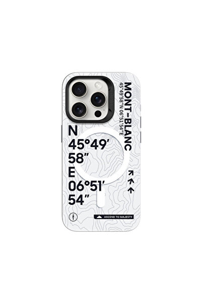 Benks iPhone 15 Pro Max Uyumlu Kılıf Magsafe Şarj Özellik Koordinat Yazı Dese...