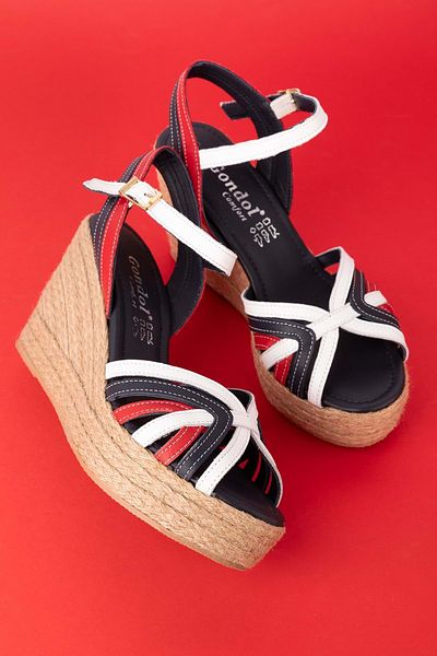 Gondol Women's Genuine Leather Wedge Heel Platform Sandals Ell.4389