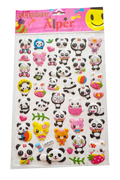 Modellino Kabartma Sticker Etiketler 30x17cm Emoji Kalp Hayvanlar Bayrak Meyv...