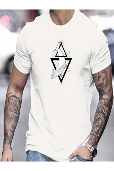 CLASSY.MODA Ανδρικό μπλουζάκι μονόπλευρο - Λευκό μπλουζάκι με κοντό μανίκι με λαιμόκοψη