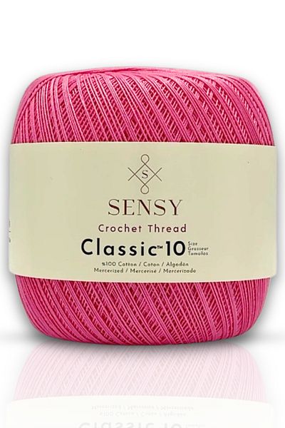 SENSY 100% Mercerized Cotton Classic Thread - Lace and Giza Corn Cotton Pink