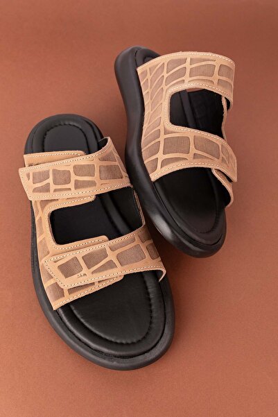 Gondol Чоловічі тапочки з натуральної шкіри - на липучках і з регульованою підкладкою, зручний дизайн esm.6016