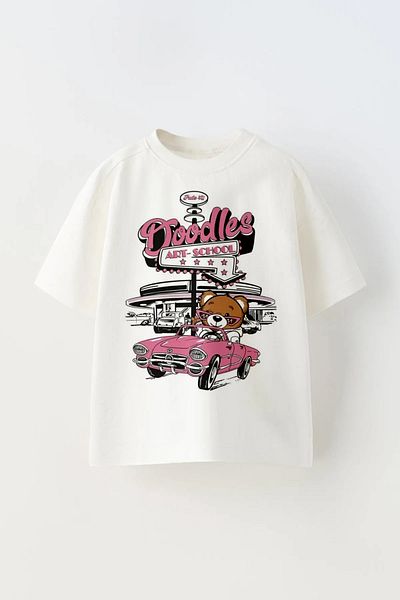 c.c.l. coccolin kids baby clup Tricou pentru fetiță, supradimensionat, roz cu ursuleț de pluș