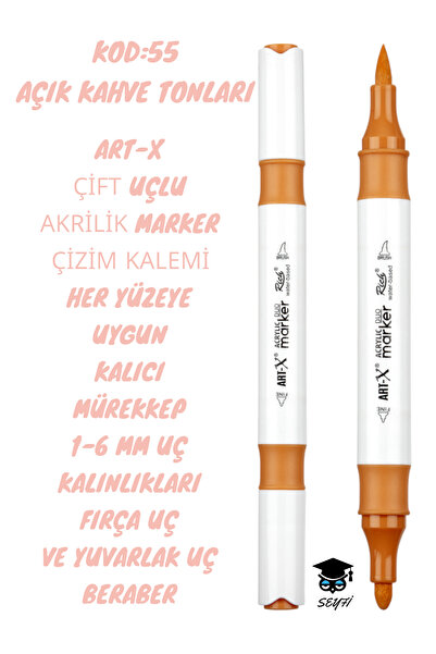 SEYFİKİRTASİYE ART-X Acrylic Marker Double Tips - All Surface Drawing Pen wit...