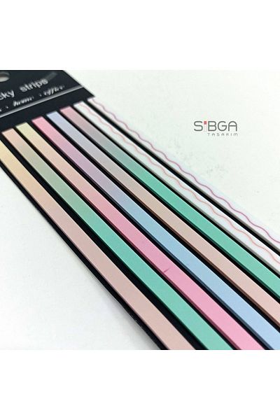 sibga tasarım Thin Long Strip Transparent Colored Postit Post-it Post ItBookmark Bookmark Postit Sticker 160 Sheets