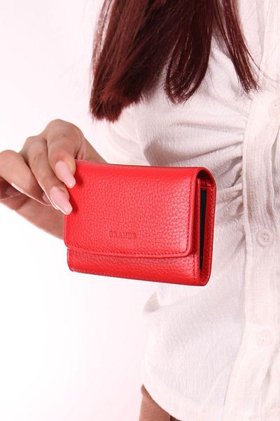 Grande 841 Unisex genuine leather card holder accordion wallet RED