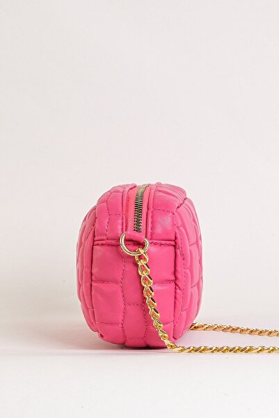 Çantacımstore Women's Chain Quilted Mini Crossbody Bag Pink 3050