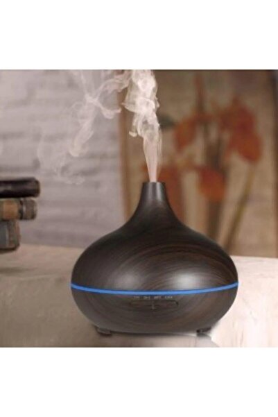 RTG Aroma Terapi Oda Hava Nemlendirici Işıklı Ultrasonik Buhar Makinesi Ahşap Görünüm 7 Renk Led Işı