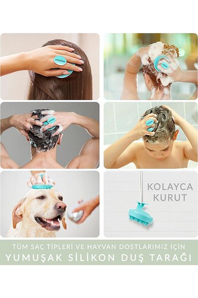 IKT 2 Pieces Soft Silicone and Shower Leather Massage Comb