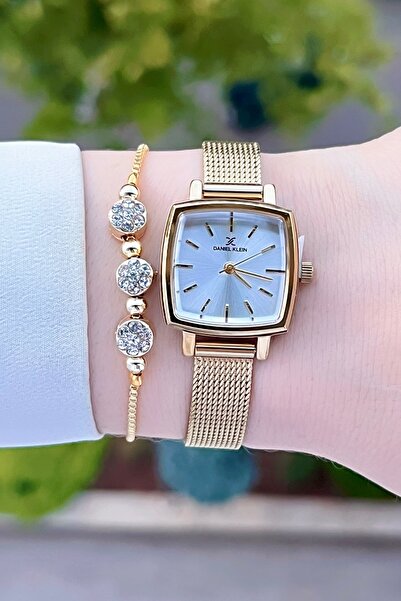 Daniel Klein Kadranı Gümüş Kordonu Sarı Renk 24 Ay Garantili Kadın Kol Saati ...