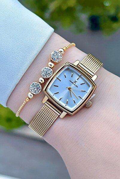 Daniel Klein Kadranı Metalik Kordonu Altın Renk 2 Yıl Garantili Kadın Kol Saa...