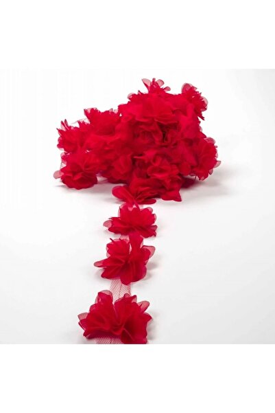 kalben accessories شريط زهور الورد الأحمر المقطوع بالليزر - 26 قطعة