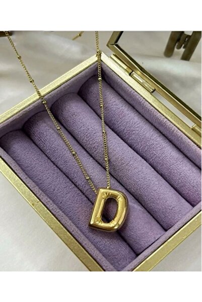 Asia by Leuvoié Üç Boyutlu Çelik D Harfli Balon Kolye