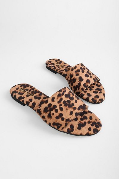 Shoeberry Flache Hausschuhe für Damen mit Löwen-Leoparden-Print