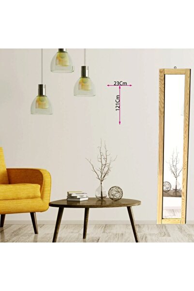 MİRRORSS Dekoratif Ahşap Çerçeve Doğal Duvar Hol Ayna 121x23