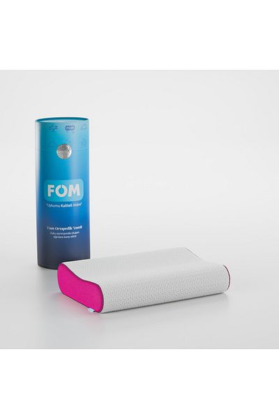 FOM Mini Flex Visco Ortopedic Copii și Pernă de dormit de călătorie - 50x30x11/9 Fuchsia