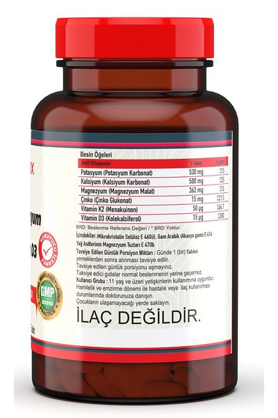 Nevfix 90 Tablets x 2 pcs - Calcium, Magnesium, Potassium, Kalium, Zinc, Vitamin D3 and K2 Calcium