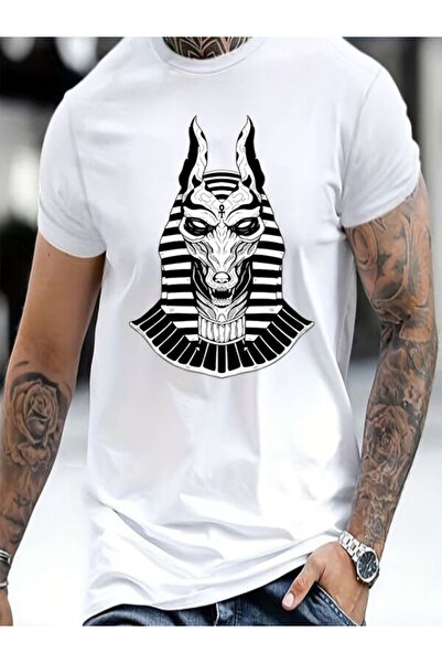 CLASSY.MODA Ανδρικό μπλουζάκι μονόπλευρο - Λευκό μπλουζάκι με κοντό μανίκι με λαιμόκοψη