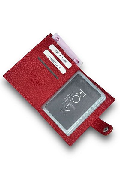 Roan 7 Colors, Minimal Card Holder&Wallet with Money Compartment,10 Transparent Card Compartments,Leather Men's Card Holder Wallet