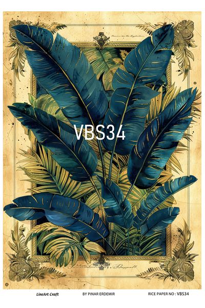 LİNEART Brass Patterned LineArt Decopage Paper - LA-VBS34