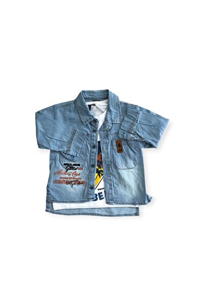 Canöz Kids Boy's Light Blue Jeans Shirt Suit