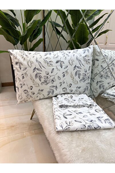 micoton Double Patterned Cotton 100% Elasticless Sheet and Pillow Set