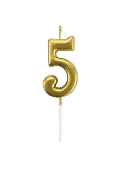 SYC GROSS 5 Yaş Rakam Mum Gold ve Gümüş Renk Seçenekli Doğum Günü Pasta Mumu
