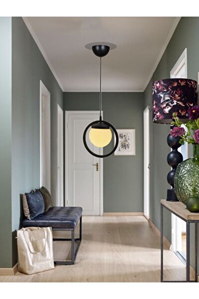 avizade Tekli Siyah, Beyaz Camlı Avize-modern-endüstriyel-sarkıt Avize-salon-...