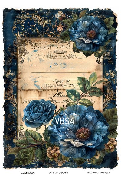 LİNEART Brass Patterned LineArt Decopage Paper - LA-VBS4