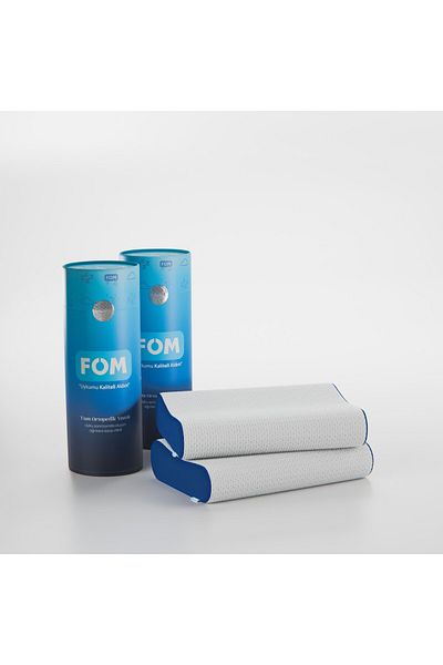 FOM Μαξιλάρι ύπνου Mini Flex Visco 2 συσκευασιών - Παιδική και Ταξιδιωτική Συμβουλή, Ορθοπεδικό, Navy Blue