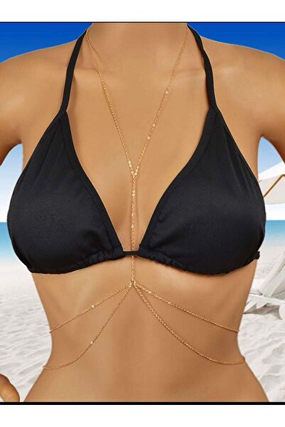 Arescollection Kararmaz kolyeli bel zincirli vucut aksesuarı