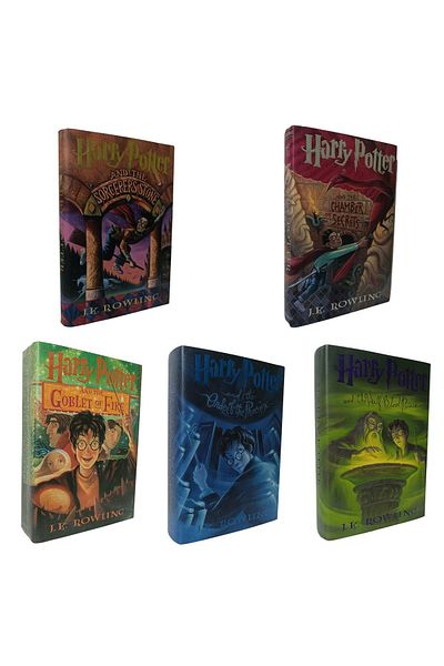 Scholastic Harry Potter 1 2 4 5 6 Hardcover Set Philosopher Chamber of Secrets Goblet of Order of Phoenix Half
