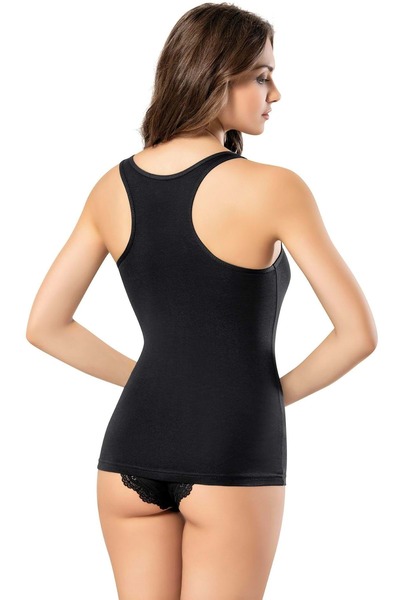 KOTA İÇ GİYİM Жіноча майка-майка Rambo з лайкри, чорного кольору