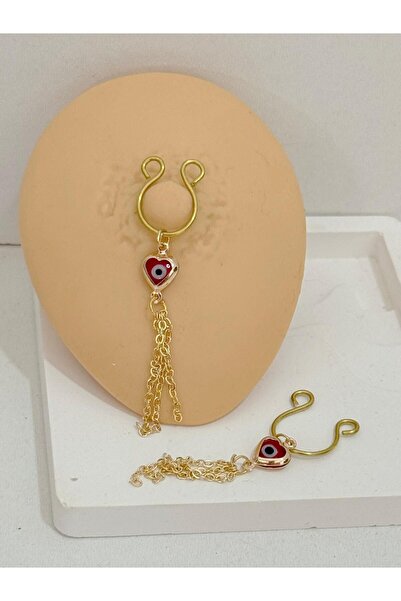 Arescollection delik gerektirmeyen fake sıkıştırmalı nazar kalp meme ucu