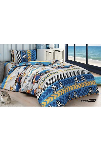 Boreas Home Set de husă de pilotă cu model Blue Car Adventure