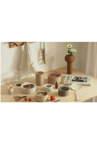 Prima Nova 700ml Beige Home Fika One Ceramic Storage Container