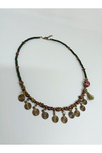 mama india alaçatı Ethnic Design Tasseled Authentic Bohemian Short Necklace No:15