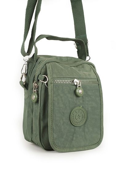 İMAKS Green Men's Cross Shoulder and Hand Bag - Waterproof, Velcro Fabric, Multi-Eye, Crinkle/Clinker