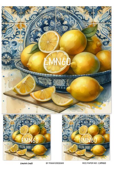 LİNEART Brass Patterned LineArt Decopage Paper - LA-LMN60