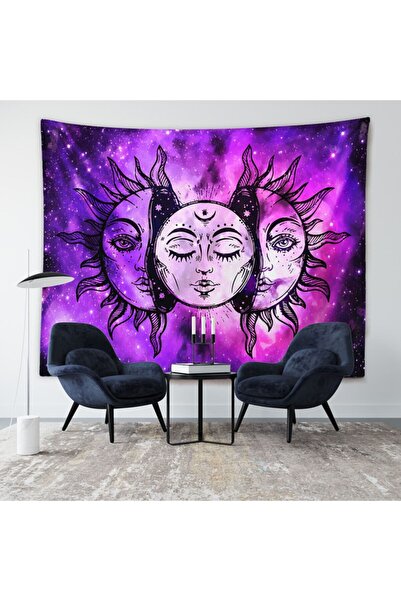 PASAJ HOME Mor Güneş Ve Ay Duvar Örtüsü