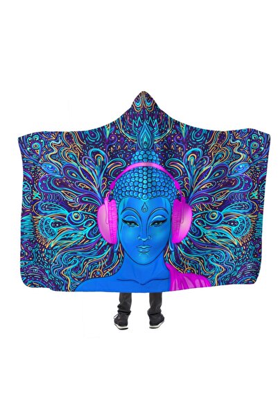 PASAJ HOME Colorful Buddha Kapşonlu Battaniye