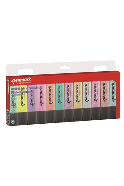 penmark Fosforlu Kalem 12 Li Karışık Renk 6 Pastel 6 Simli Fosforlu Kalem