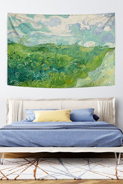 PASAJ HOME Vincent Van Gogh Yeşil Buğday Tarlaları Duvar Örtüsü