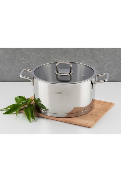 Nehir Silver Trend Derin Çelik Tencere - 24 Cm