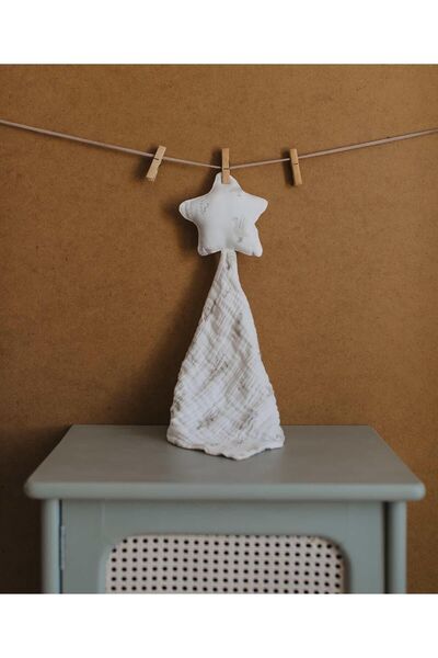 BABYBEK Beyaz Ördek Müslin Uyku Arkadaşı-YILDIZ